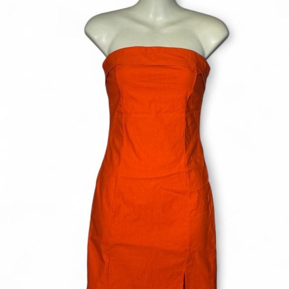 Soho Pink Moon Bay Summer Orange Strapless Mini Dress Size Medium